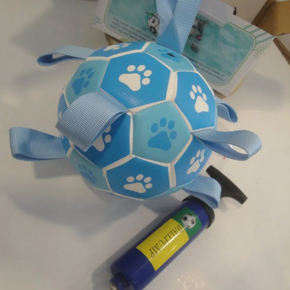 Soccer Ball for the Dog/Pup in the family with its own air pump to inflate--NIB